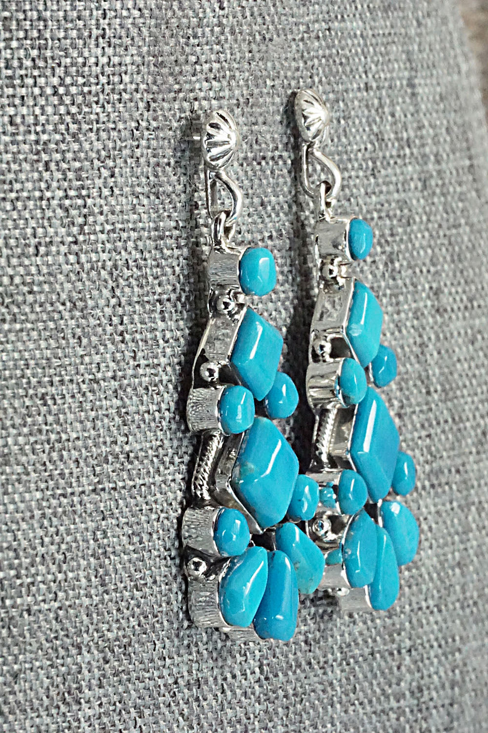 Turquoise & Sterling Silver Earrings - Verley Betone