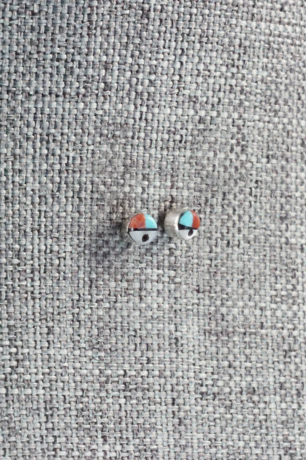 Multi Stone Inlay & Sterling Silver Earrings - Iris Niiha