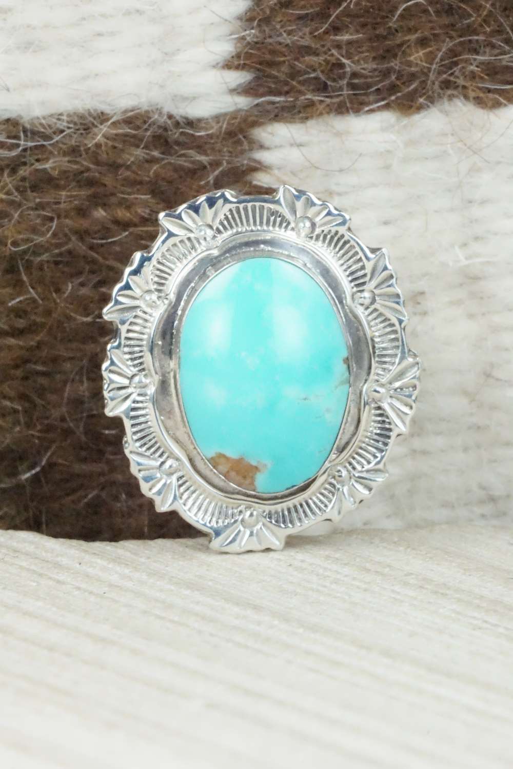 Turquoise & Sterling Silver Ring - Daniel Benally - Size 6