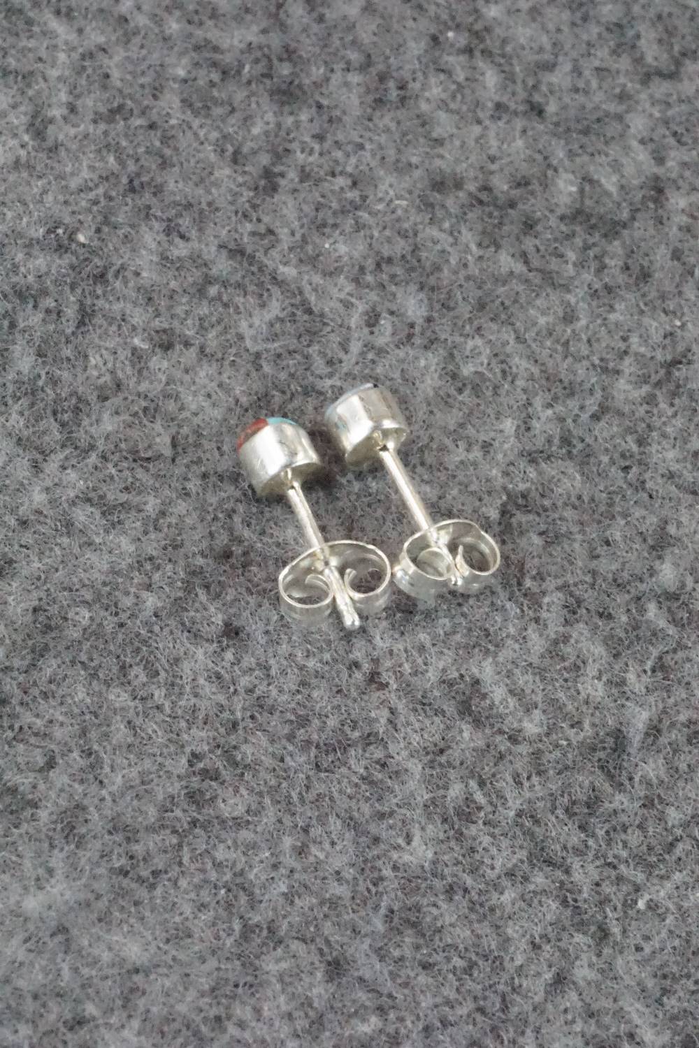 Multi Stone Inlay & Sterling Silver Earrings - Iris Niiha