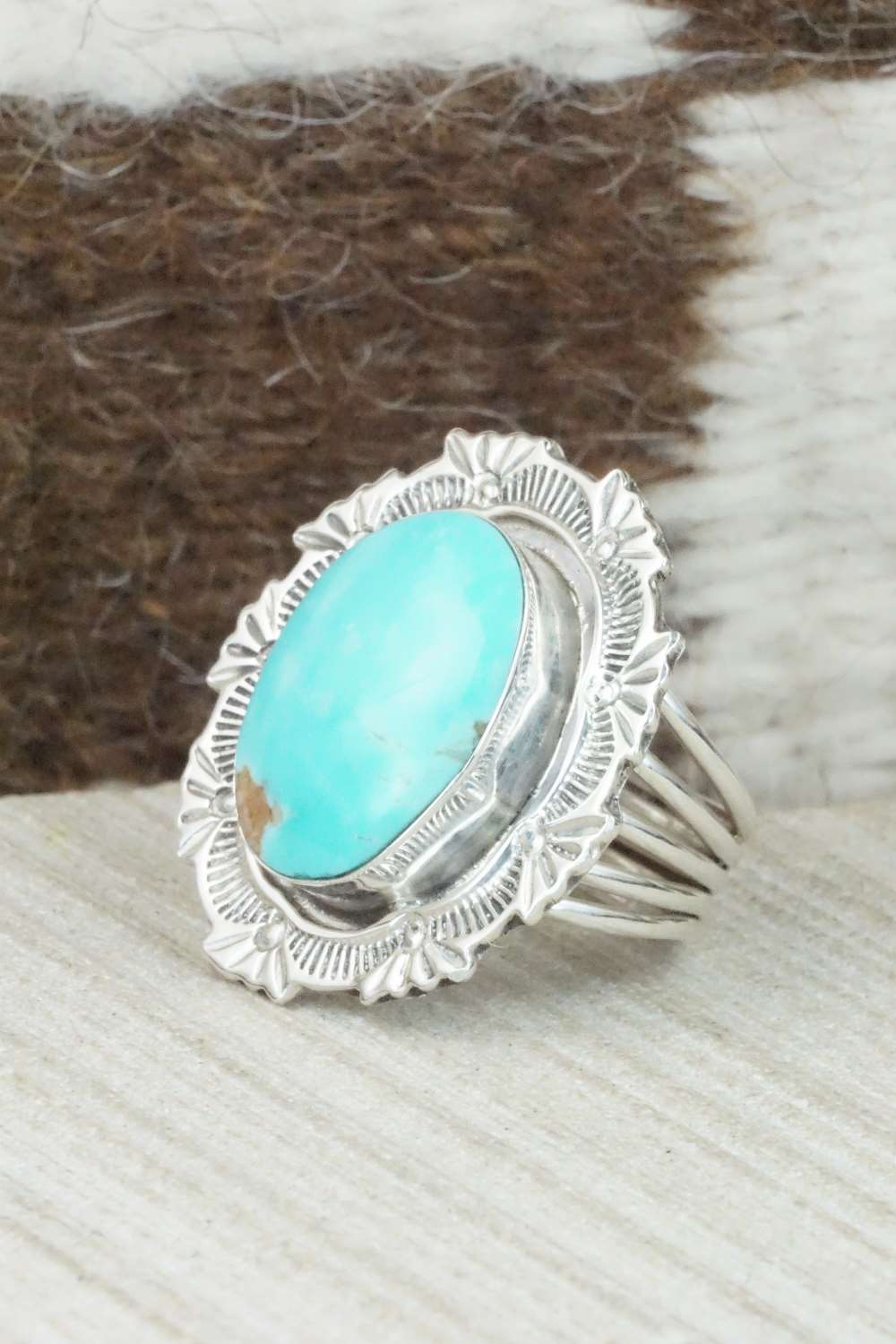 Turquoise & Sterling Silver Ring - Daniel Benally - Size 6