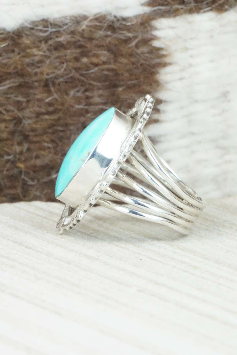 Turquoise & Sterling Silver Ring - Daniel Benally - Size 6