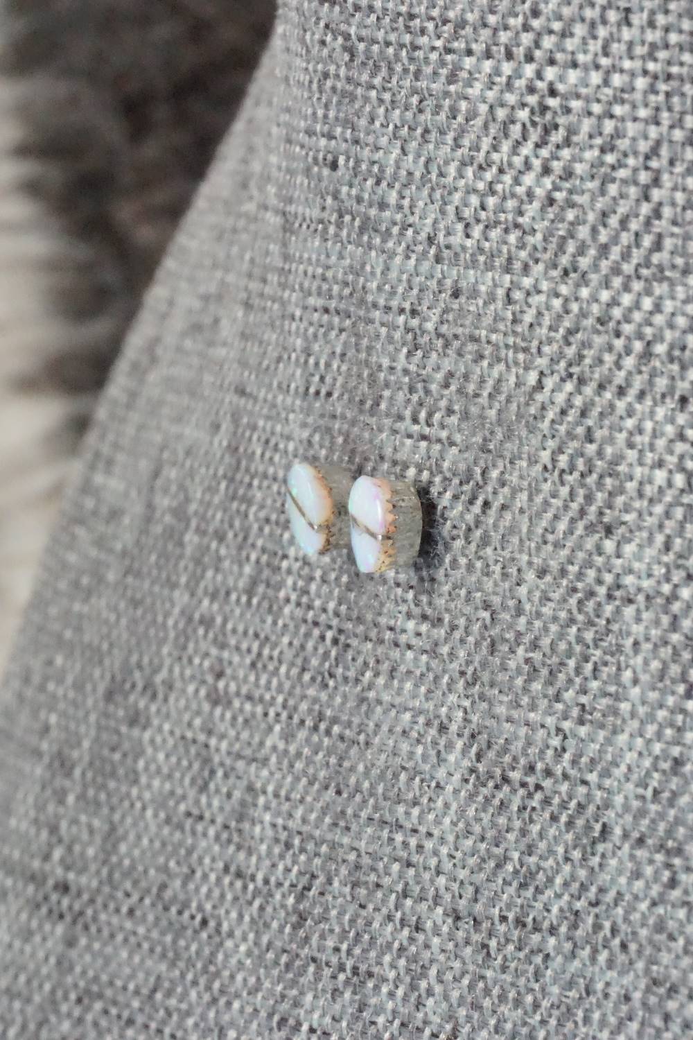 Opal & Sterling Silver Inlay Earrings - Rowena Laweka
