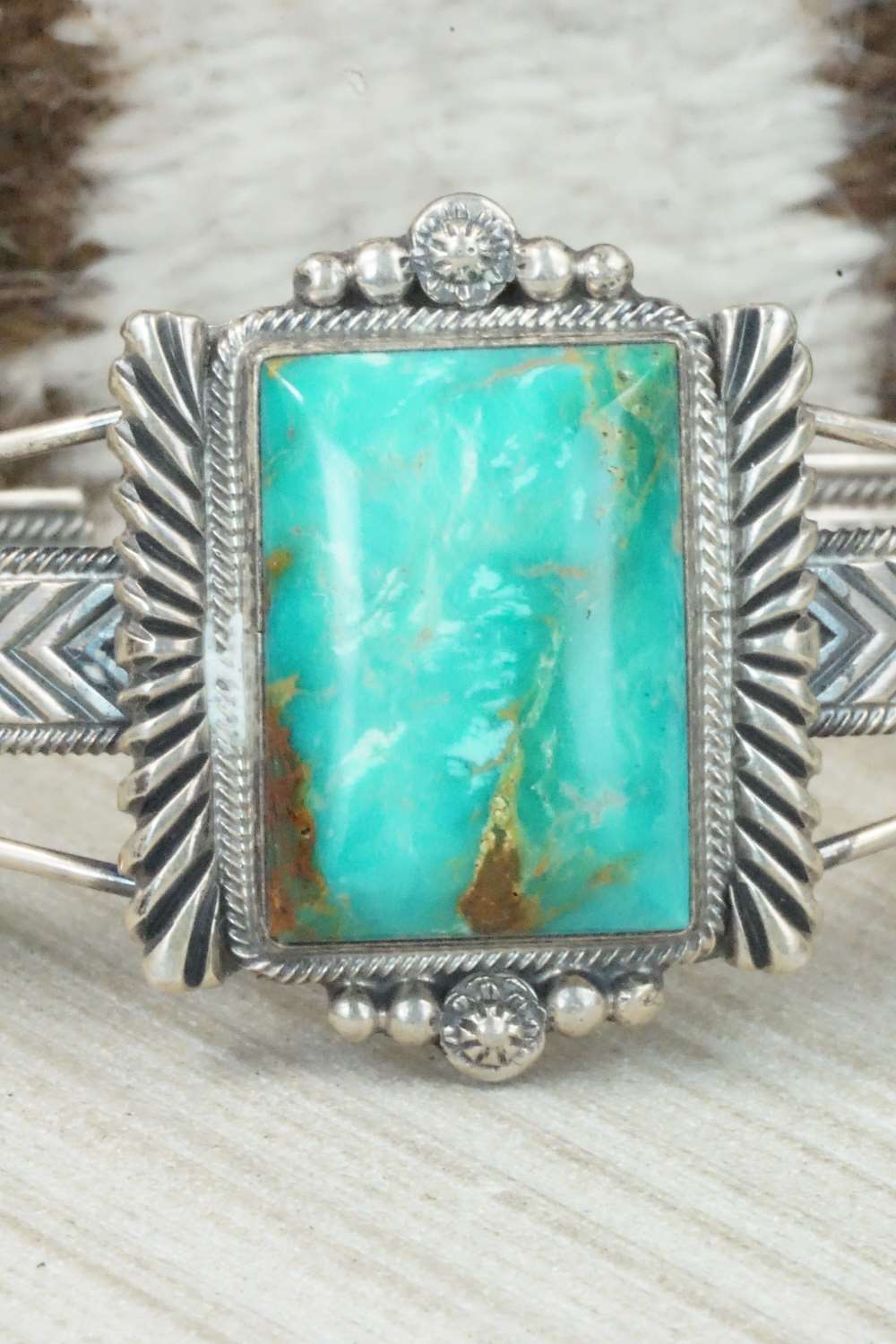 Turquoise & Sterling Silver Bracelet - Navajo