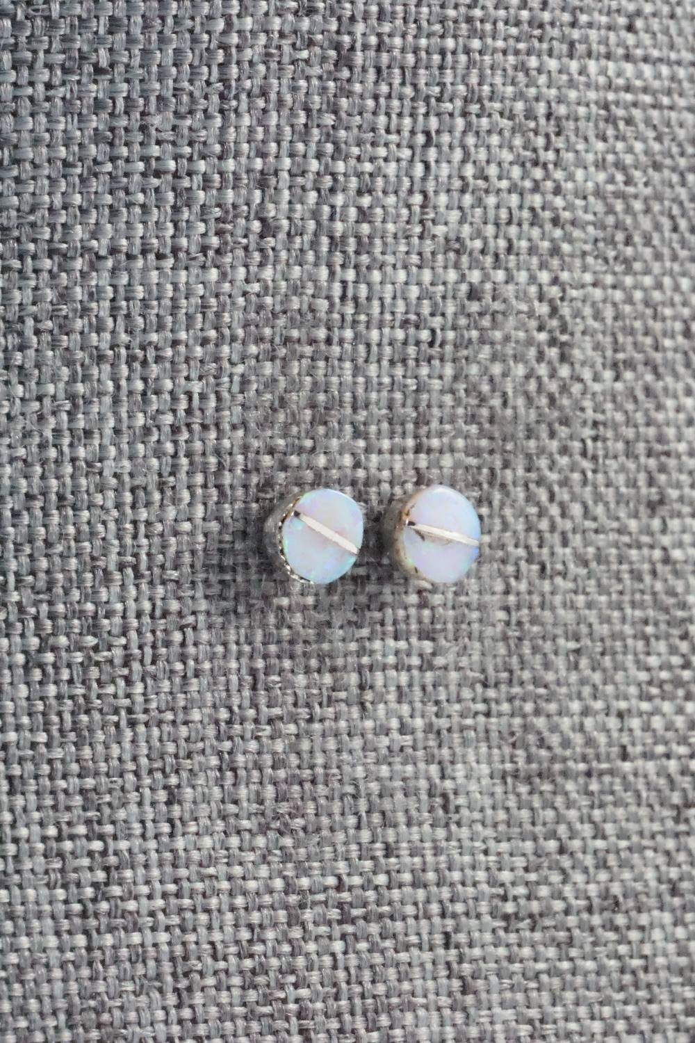 Opal & Sterling Silver Inlay Earrings - Rowena Laweka