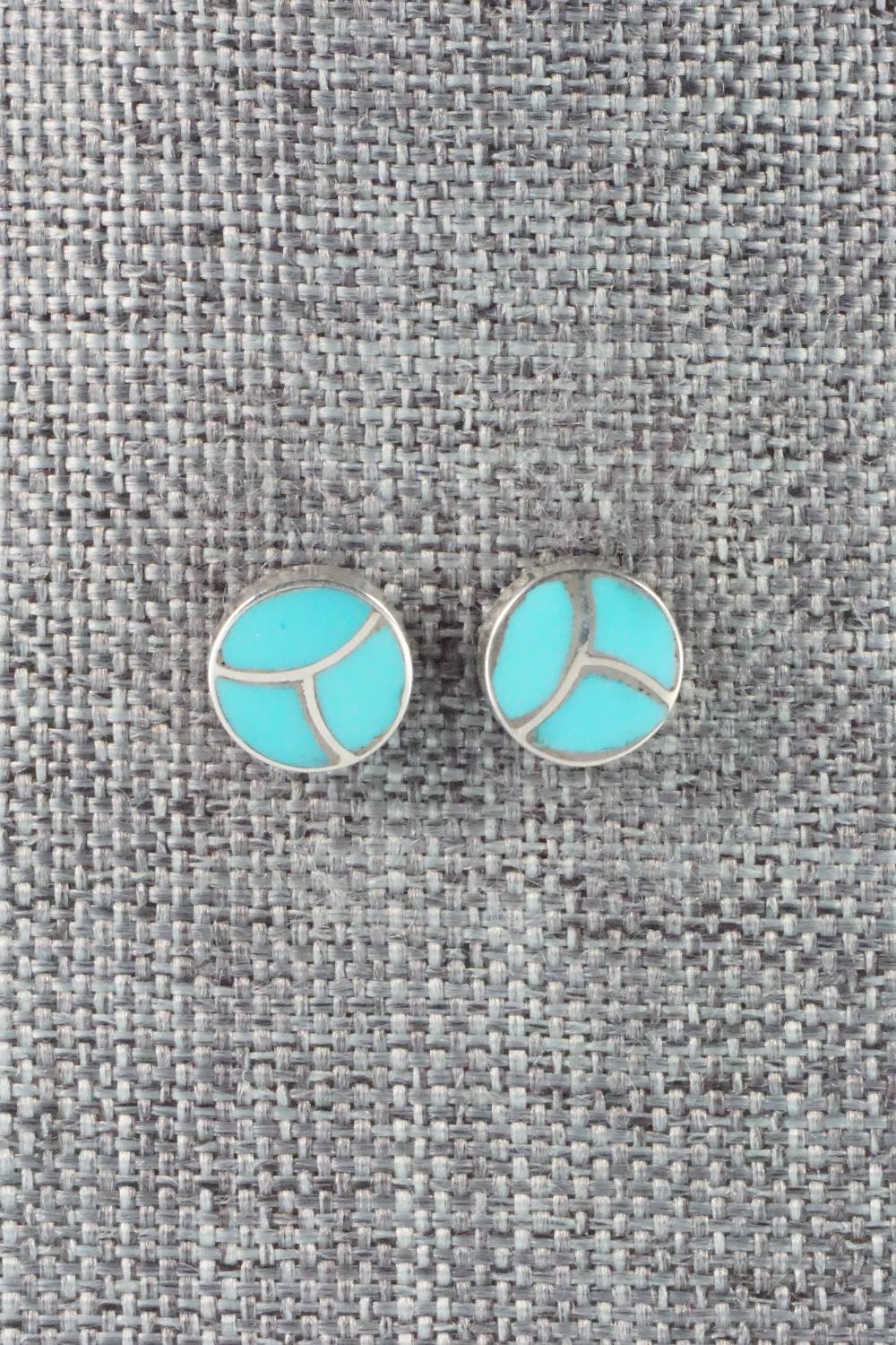 Turquoise & Sterling Silver Inlay Earrings - Laurie Kallestewa