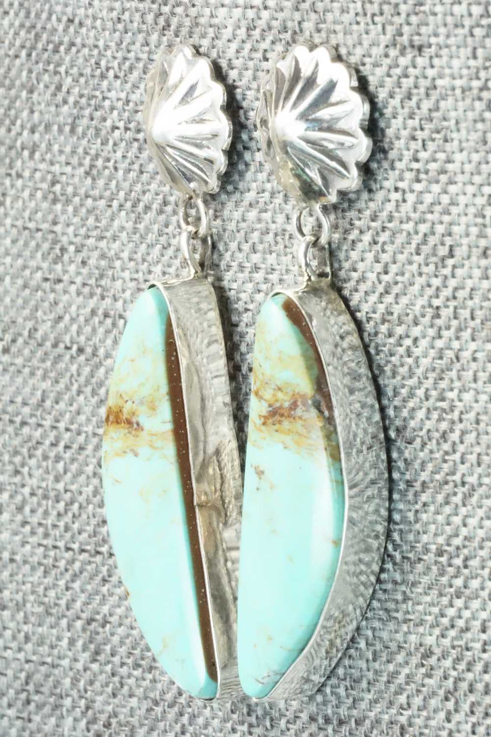 Turquoise & Sterling Silver Earrings - Juan Yellowhorse
