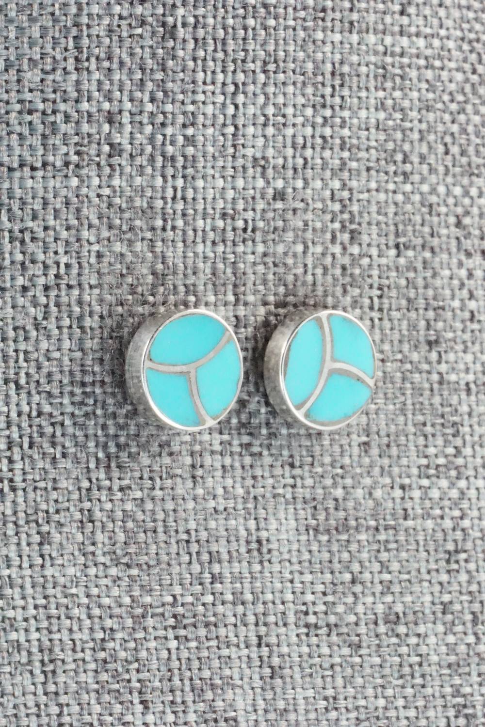 Turquoise & Sterling Silver Inlay Earrings - Laurie Kallestewa