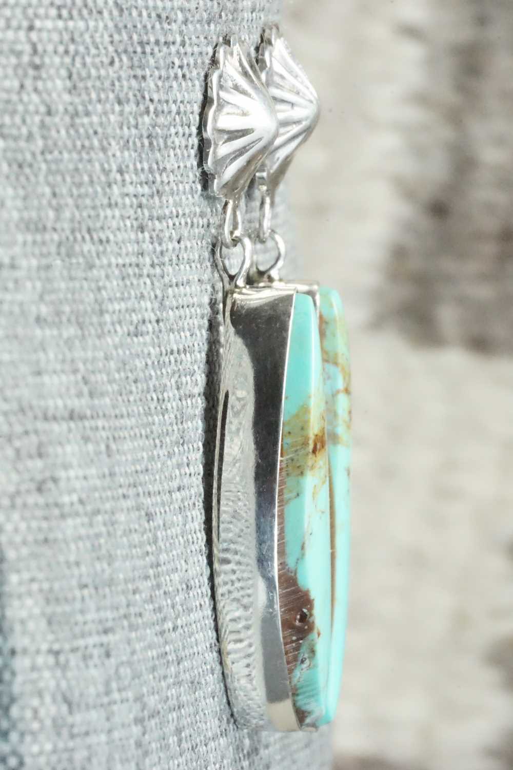 Turquoise & Sterling Silver Earrings - Juan Yellowhorse
