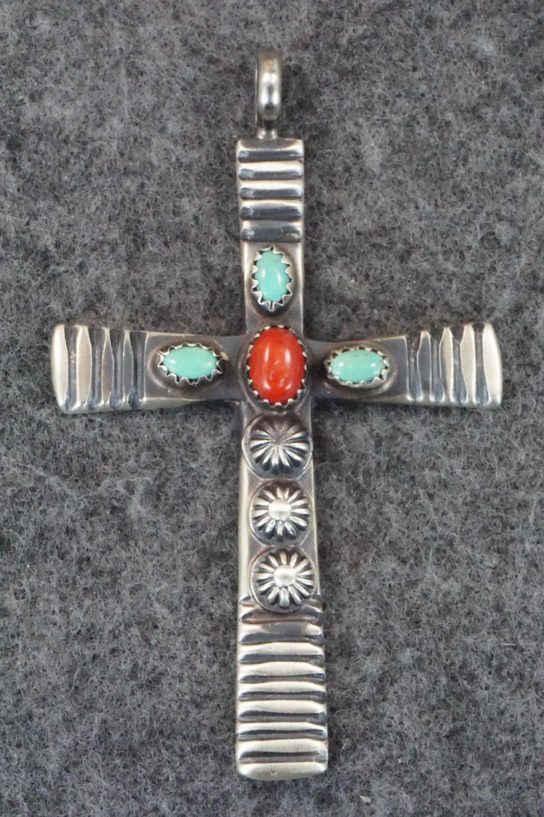 Turquoise, Spiny Oyster & Sterling Silver Pendant - Savanna Morgan
