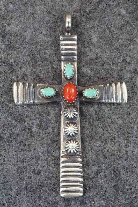 Turquoise, Spiny Oyster & Sterling Silver Pendant - Savanna Morgan