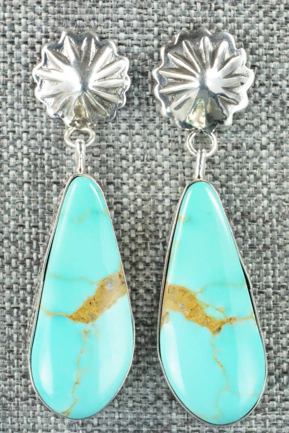 Turquoise & Sterling Silver Earrings - Juan Yellowhorse