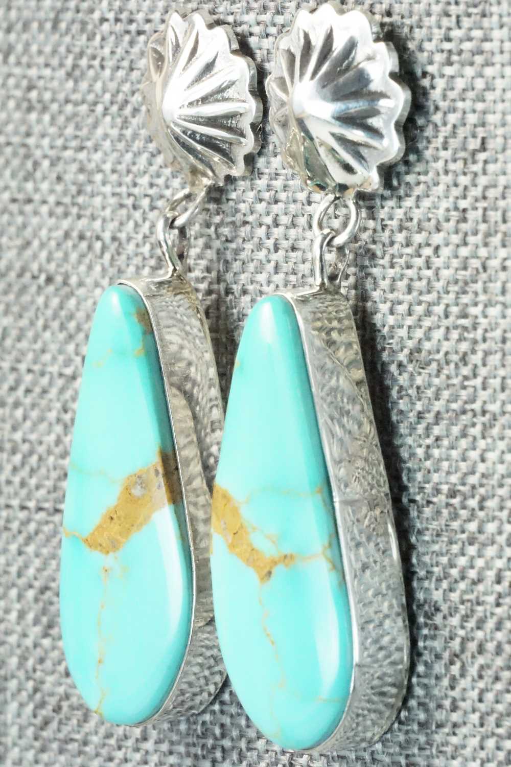 Turquoise & Sterling Silver Earrings - Juan Yellowhorse