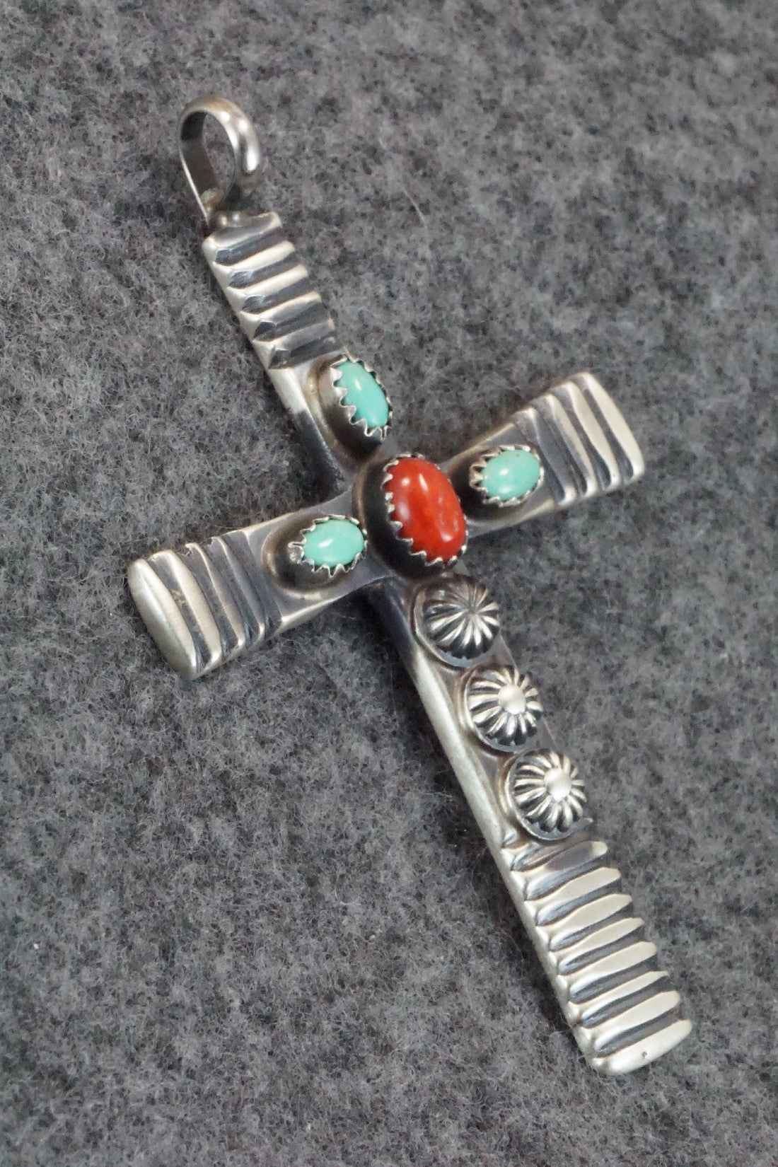 Turquoise, Spiny Oyster & Sterling Silver Pendant - Savanna Morgan