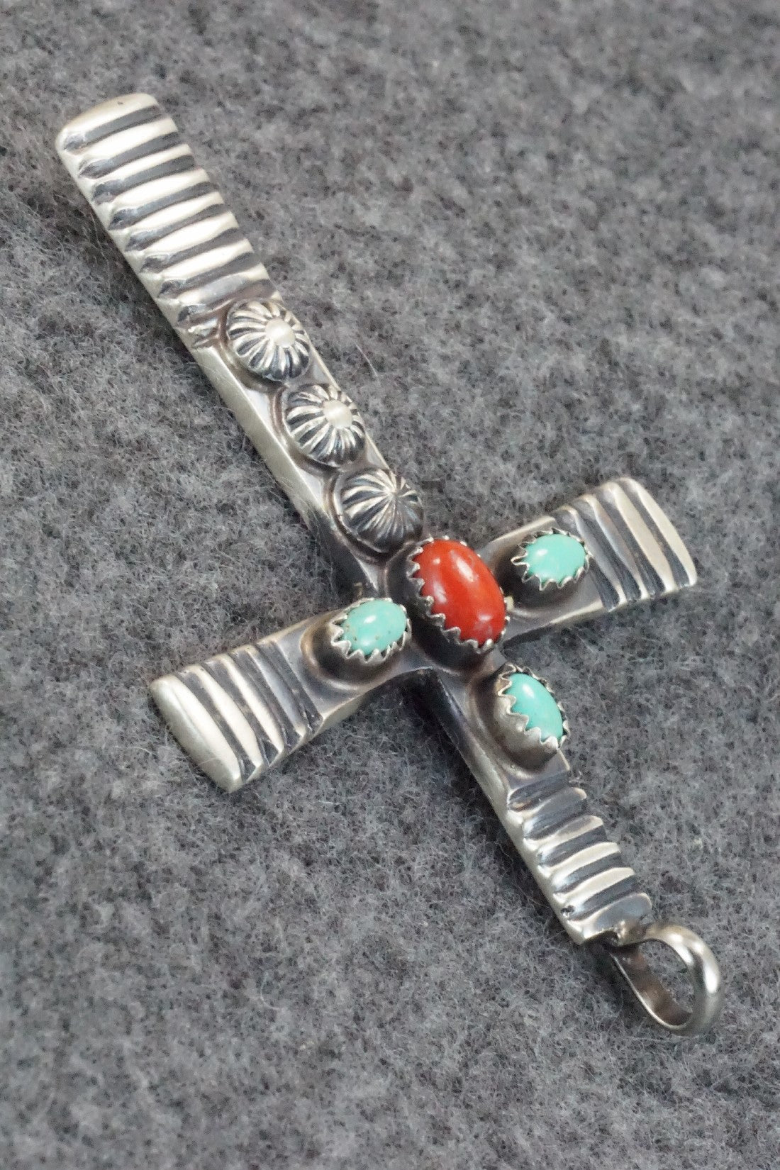 Turquoise, Spiny Oyster & Sterling Silver Pendant - Savanna Morgan