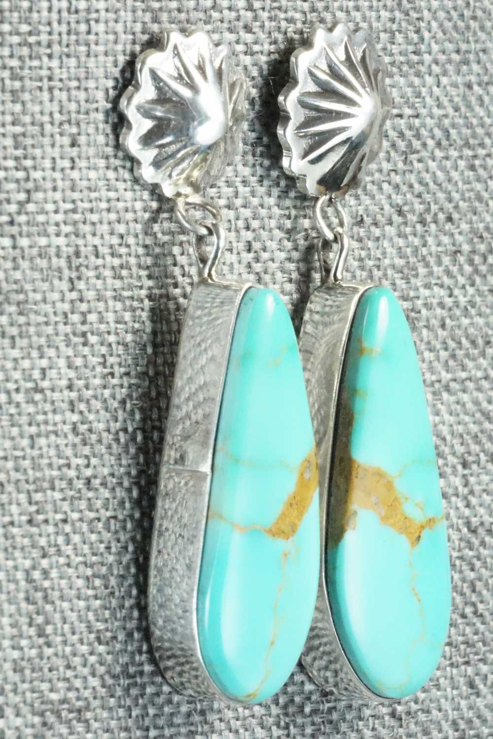 Turquoise & Sterling Silver Earrings - Juan Yellowhorse