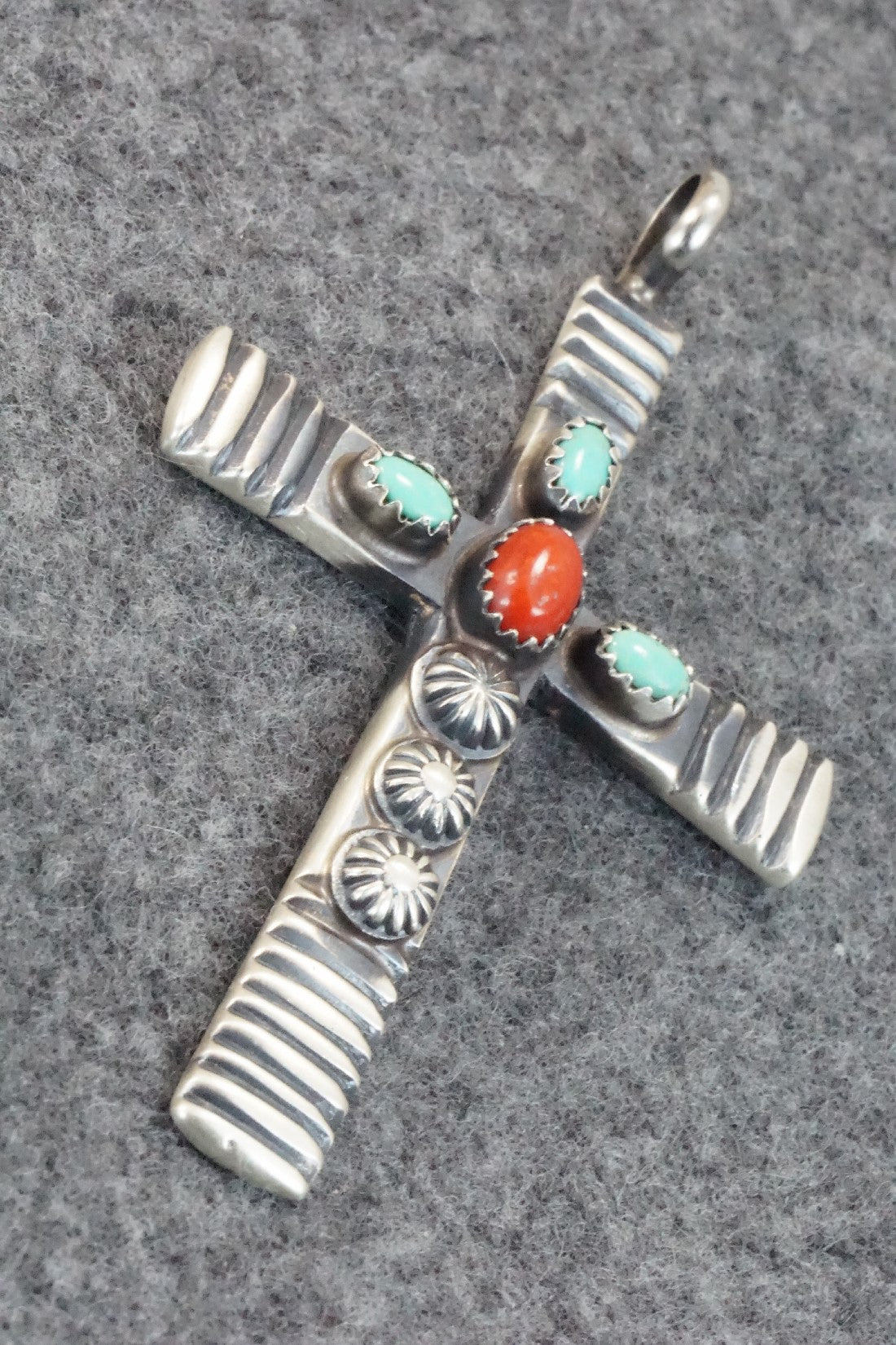 Turquoise, Spiny Oyster & Sterling Silver Pendant - Savanna Morgan