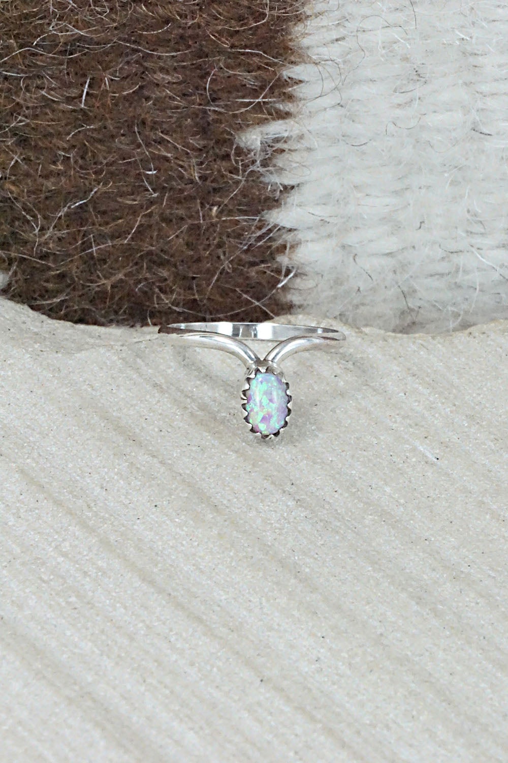Opalite & Sterling Silver Ring - Hiram Largo - Size 4.5