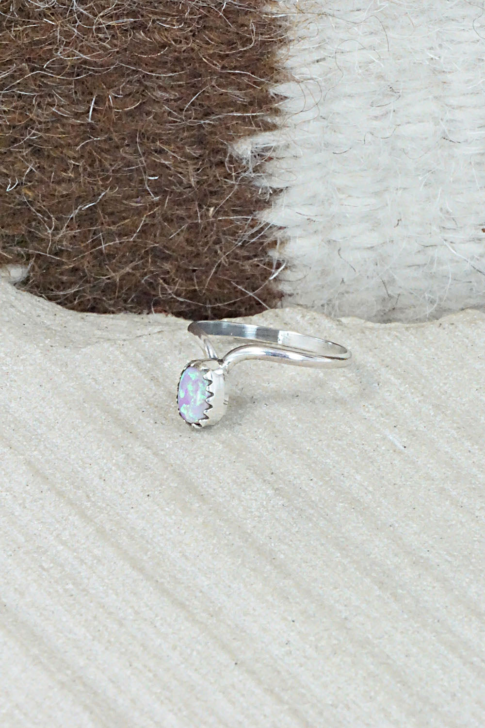 Opalite & Sterling Silver Ring - Hiram Largo - Size 4.5