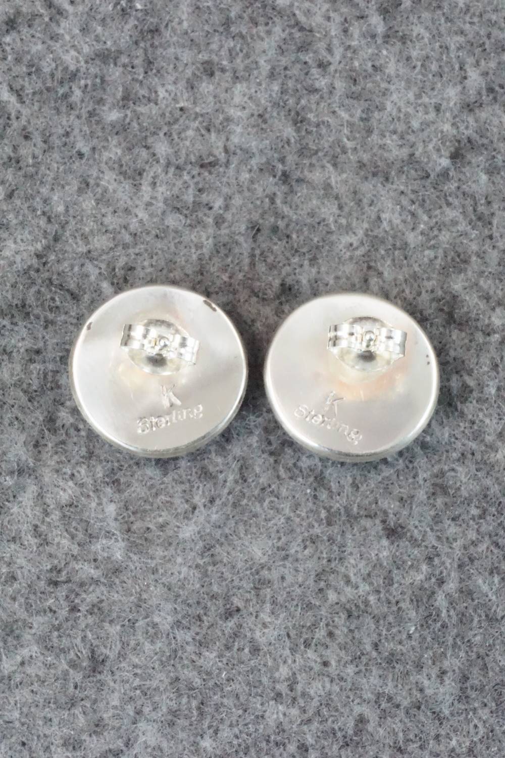Opal & Sterling Silver Inlay Earrings - Laurie Kallestewa