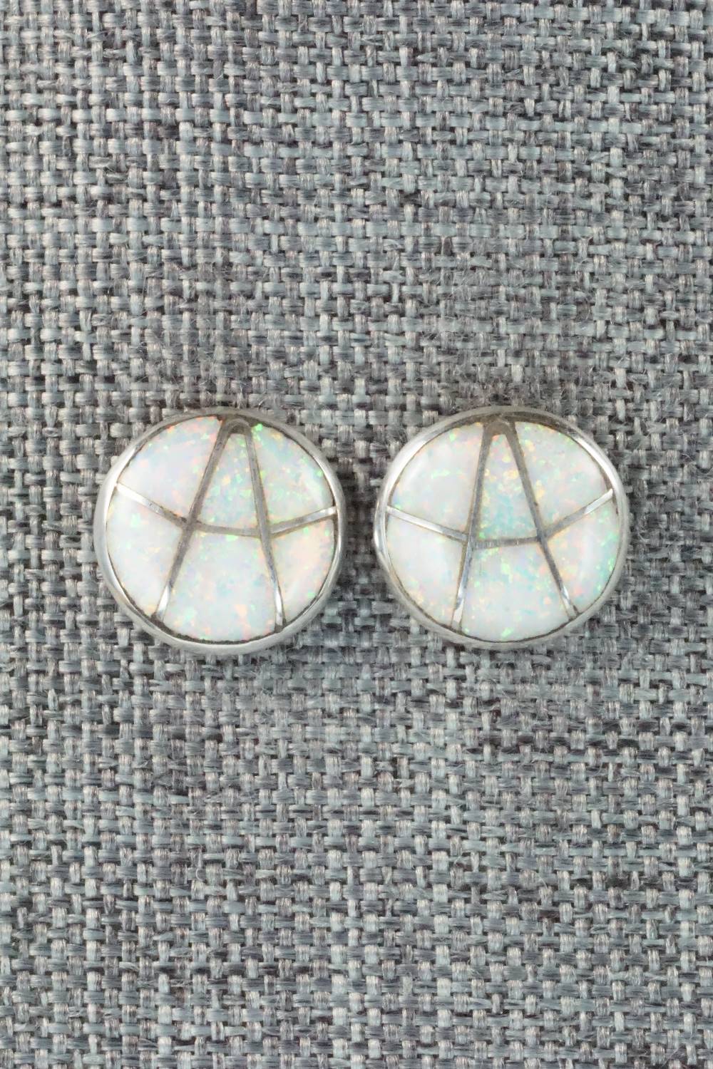 Opal & Sterling Silver Inlay Earrings - Laurie Kallestewa