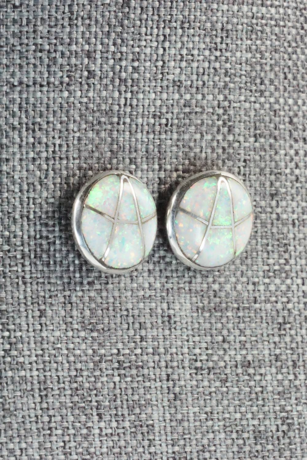 Opal & Sterling Silver Inlay Earrings - Laurie Kallestewa