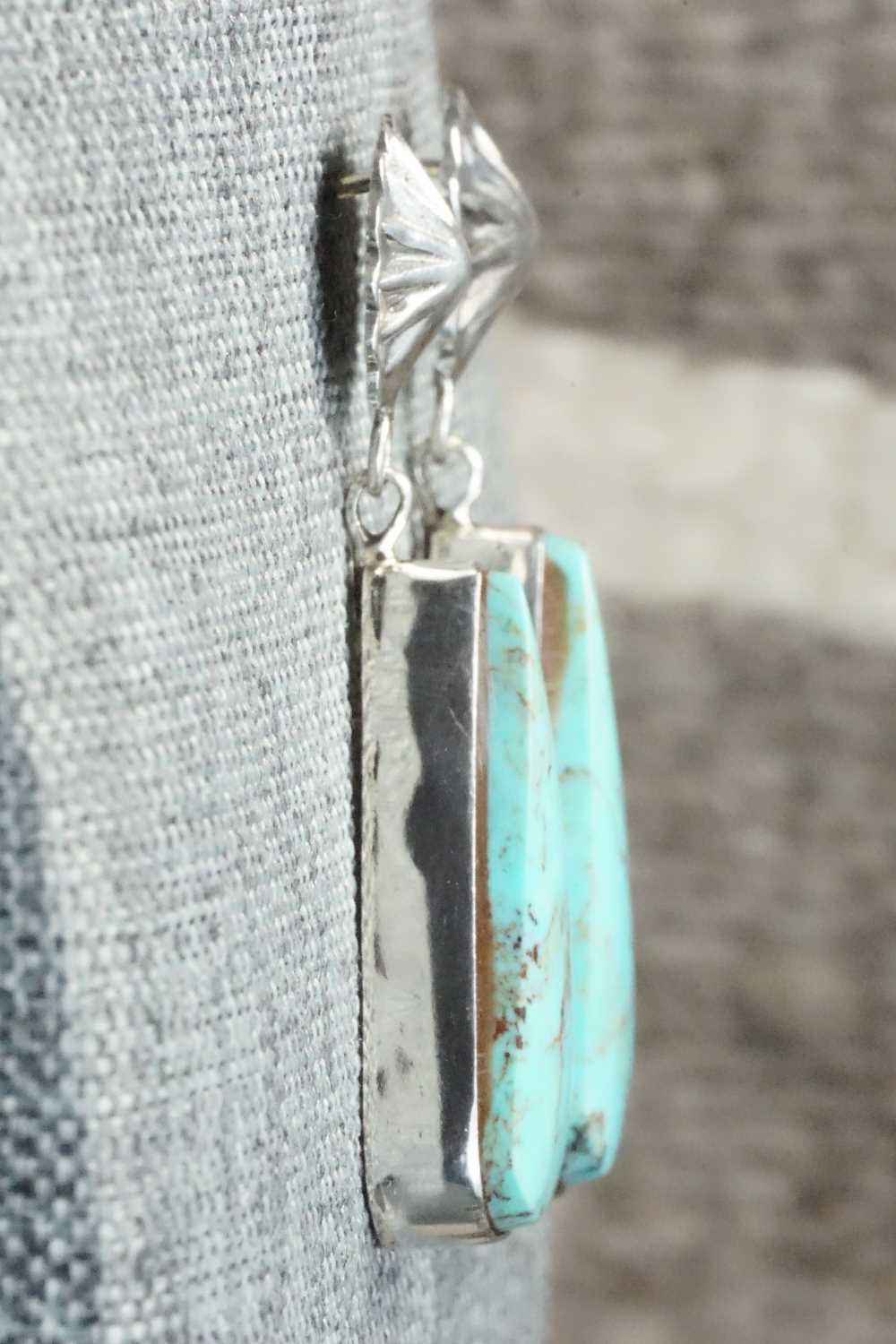 Turquoise & Sterling Silver Earrings - Juan Yellowhorse
