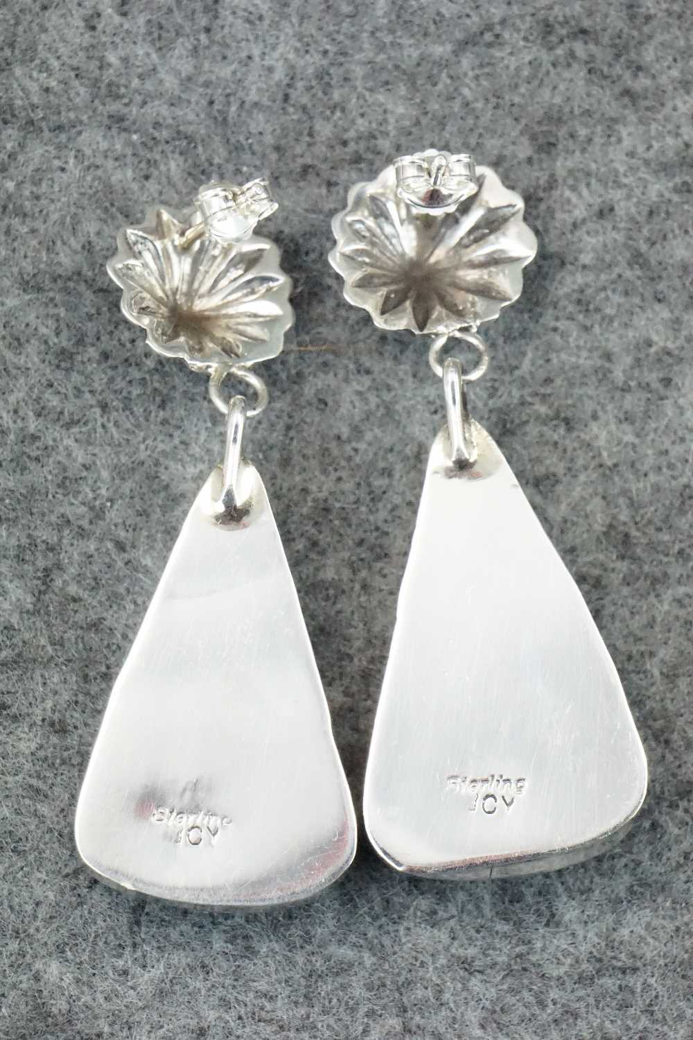 Turquoise & Sterling Silver Earrings - Juan Yellowhorse