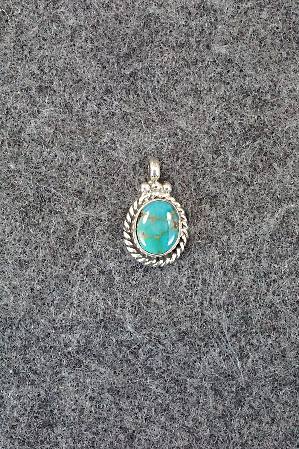 Turquoise and Sterling Silver Pendant - Jan Mariano