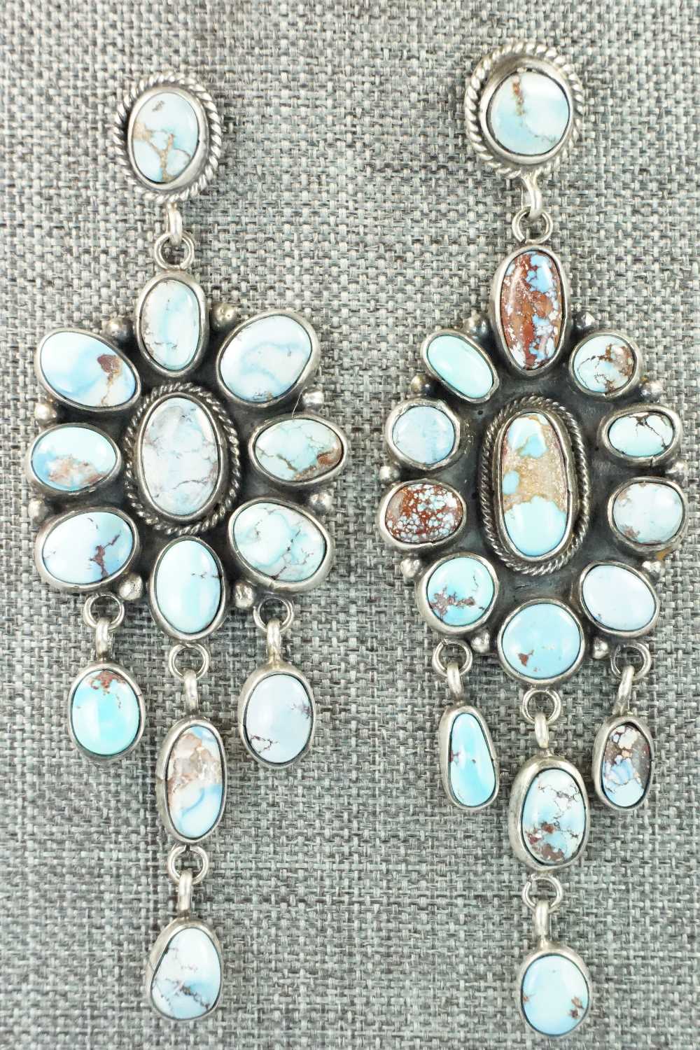 Turquoise and Sterling Silver Earrings - Edison Largo