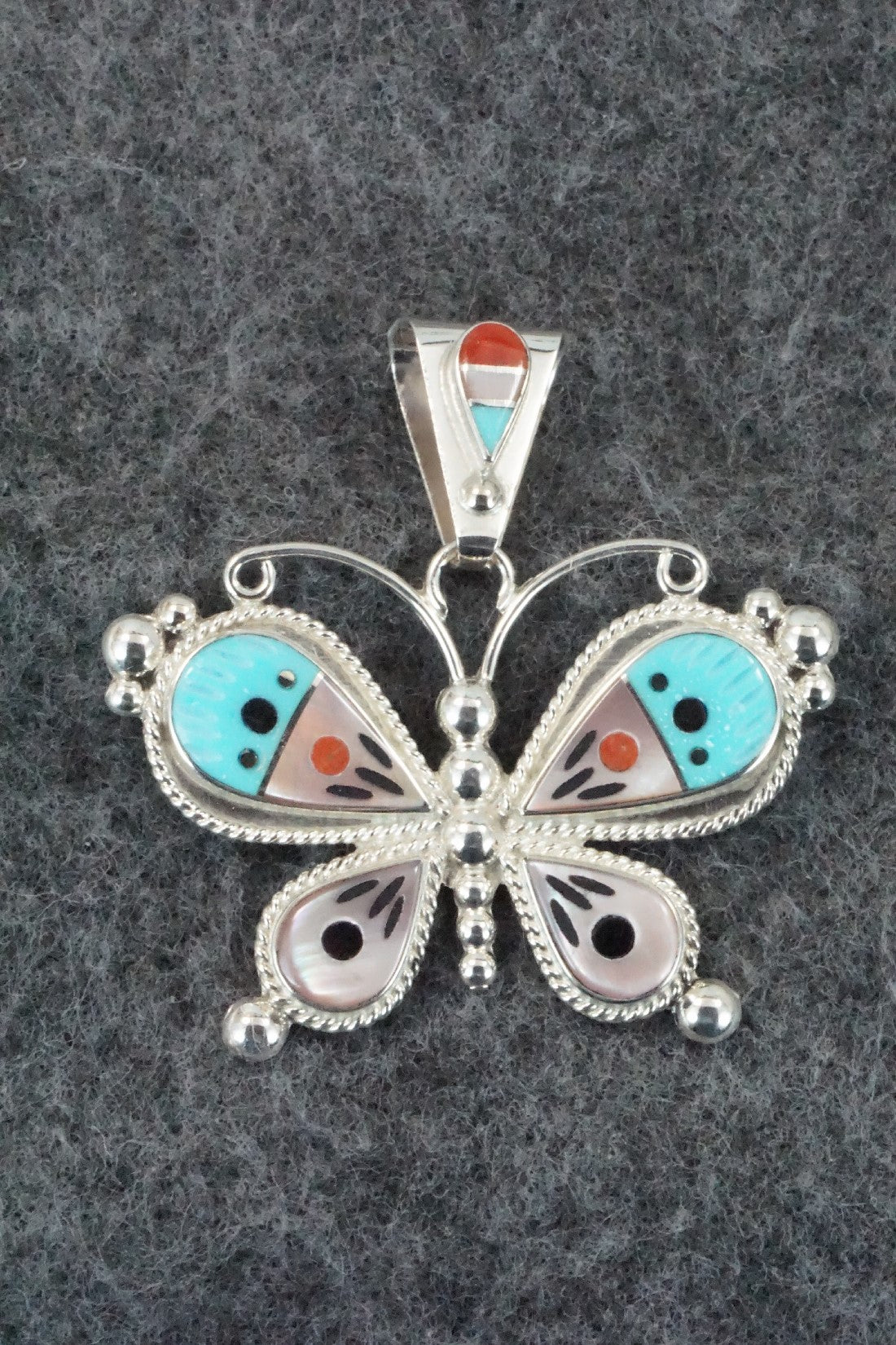 Multi Stone and Sterling Silver Pendant - Lyndon Ahiyite