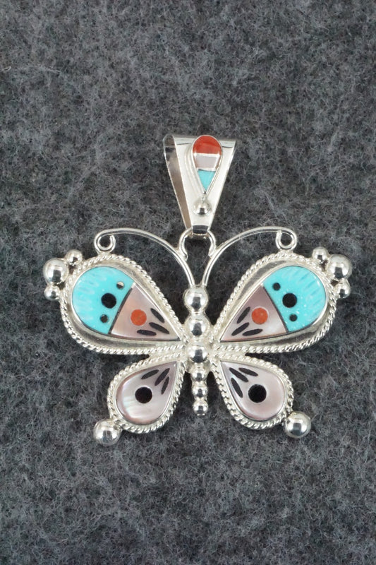 Multi Stone and Sterling Silver Pendant - Lyndon Ahiyite