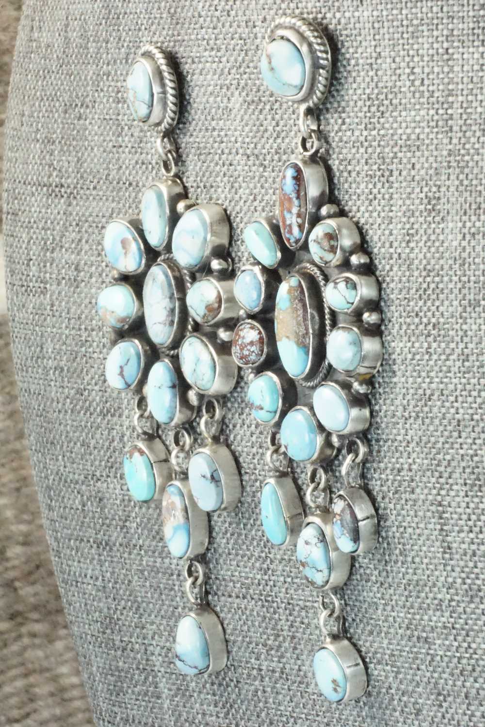 Turquoise and Sterling Silver Earrings - Edison Largo