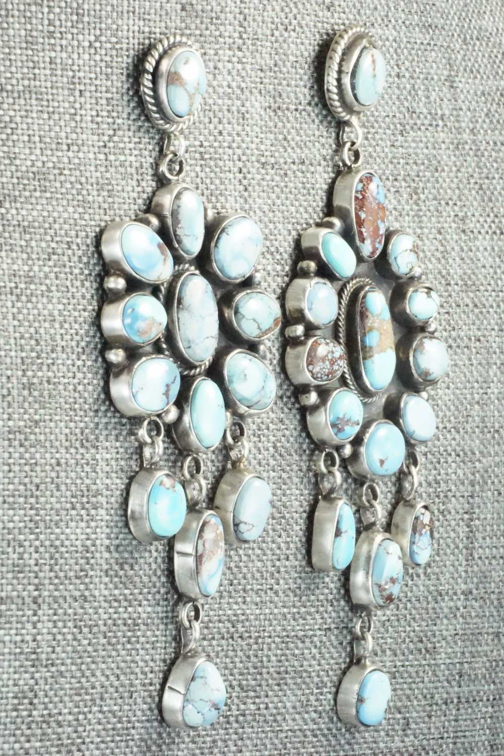 Turquoise and Sterling Silver Earrings - Edison Largo