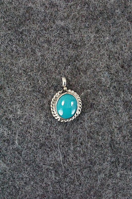 Turquoise and Sterling Silver Pendant - Jan Mariano
