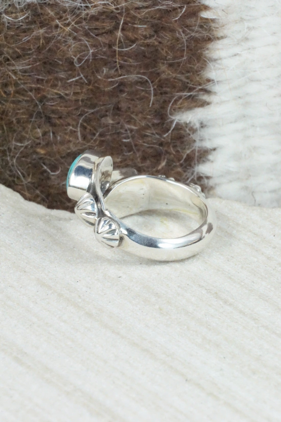 Turquoise & Sterling Silver Ring - Freida Martinez - Size 3.75