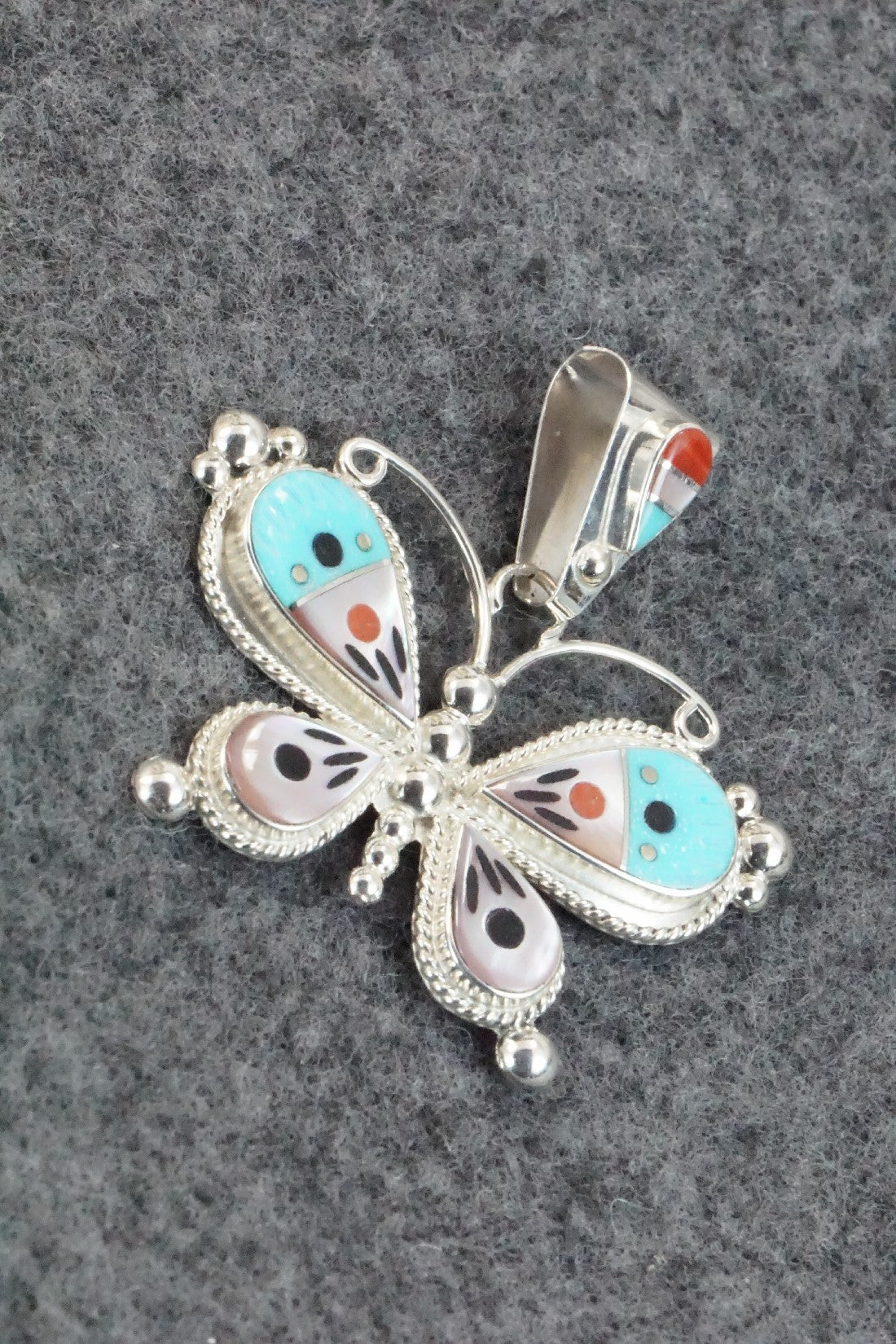 Multi Stone and Sterling Silver Pendant - Lyndon Ahiyite