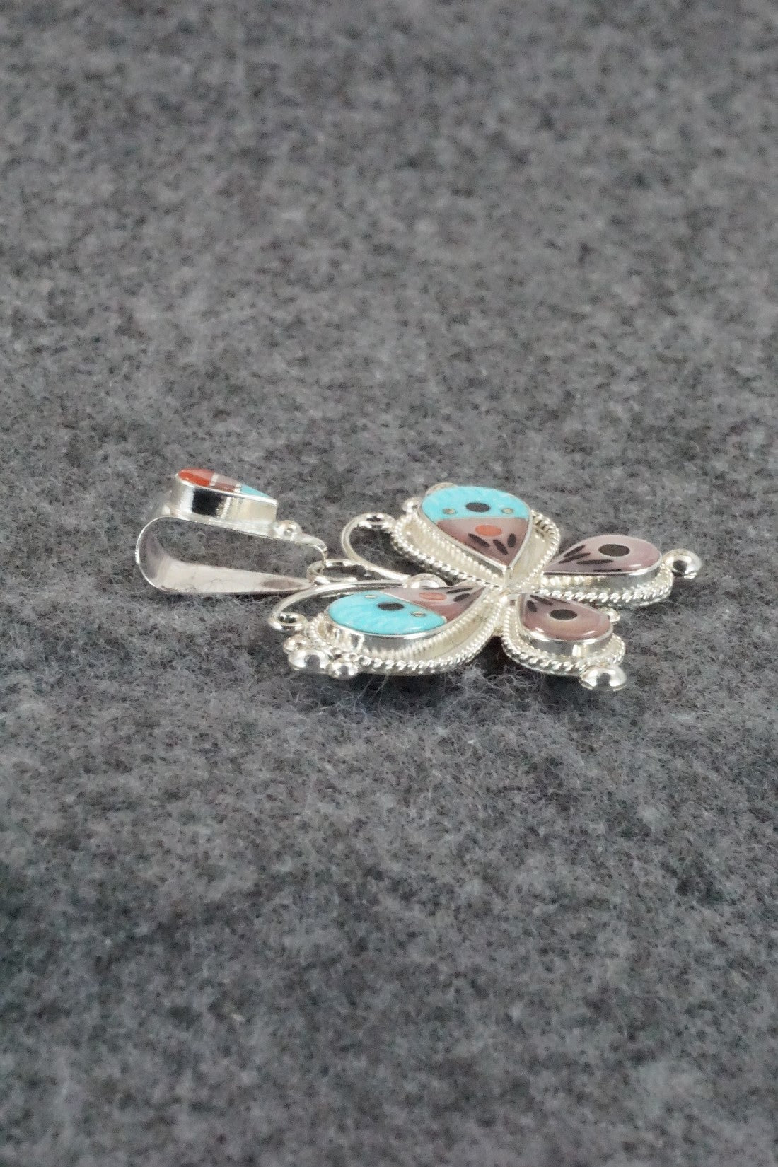 Multi Stone and Sterling Silver Pendant - Lyndon Ahiyite