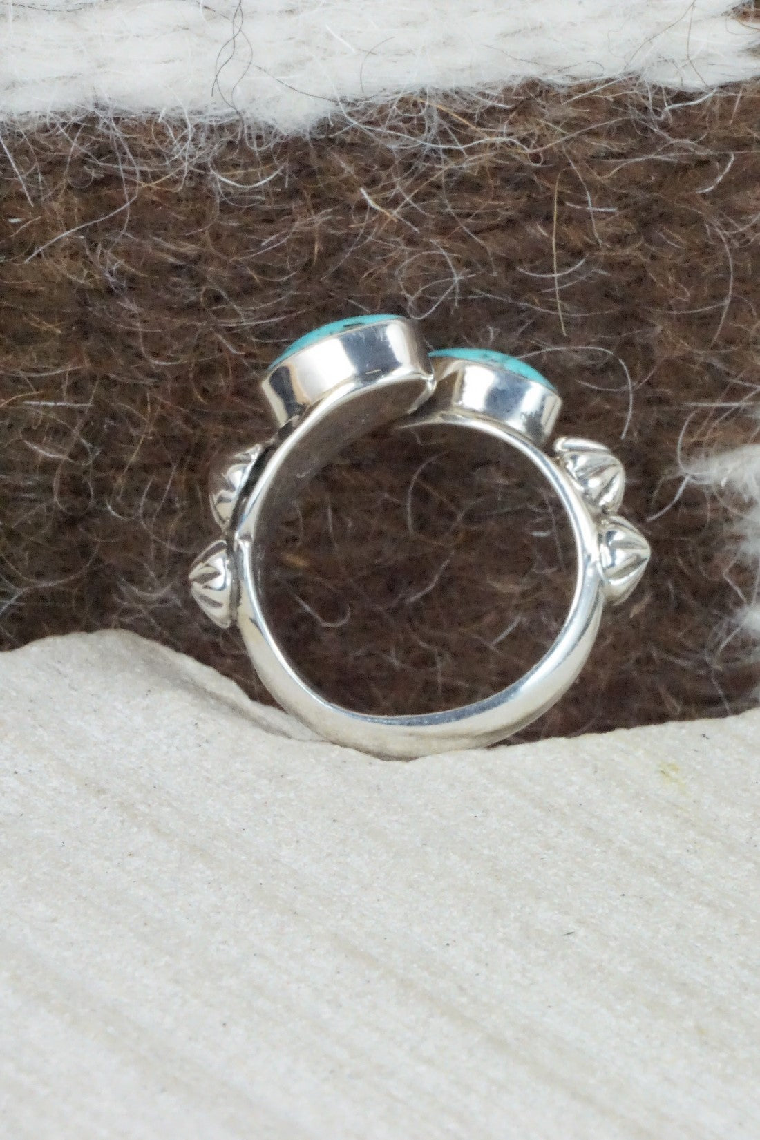 Turquoise & Sterling Silver Ring - Freida Martinez - Size 3.75