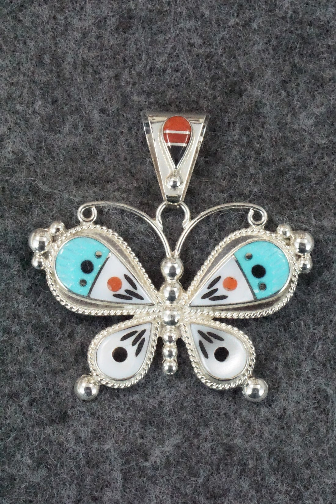 Multi Stone and Sterling Silver Pendant - Lyndon Ahiyite
