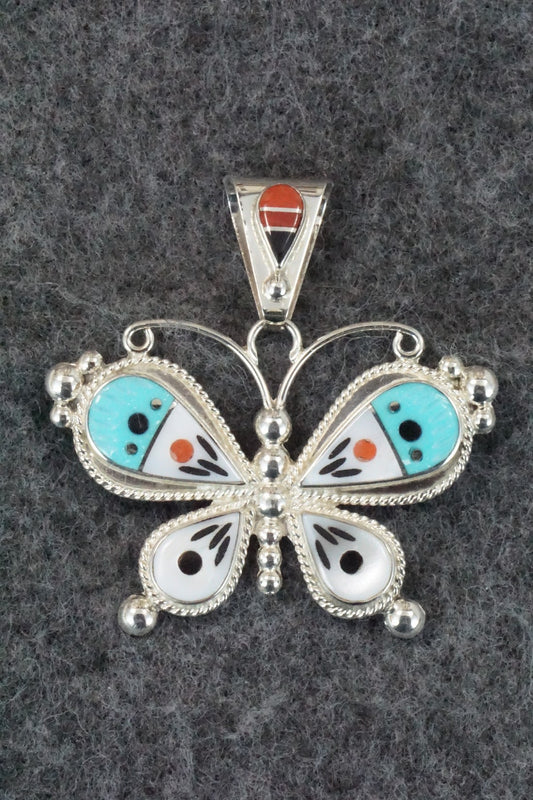 Multi Stone and Sterling Silver Pendant - Lyndon Ahiyite