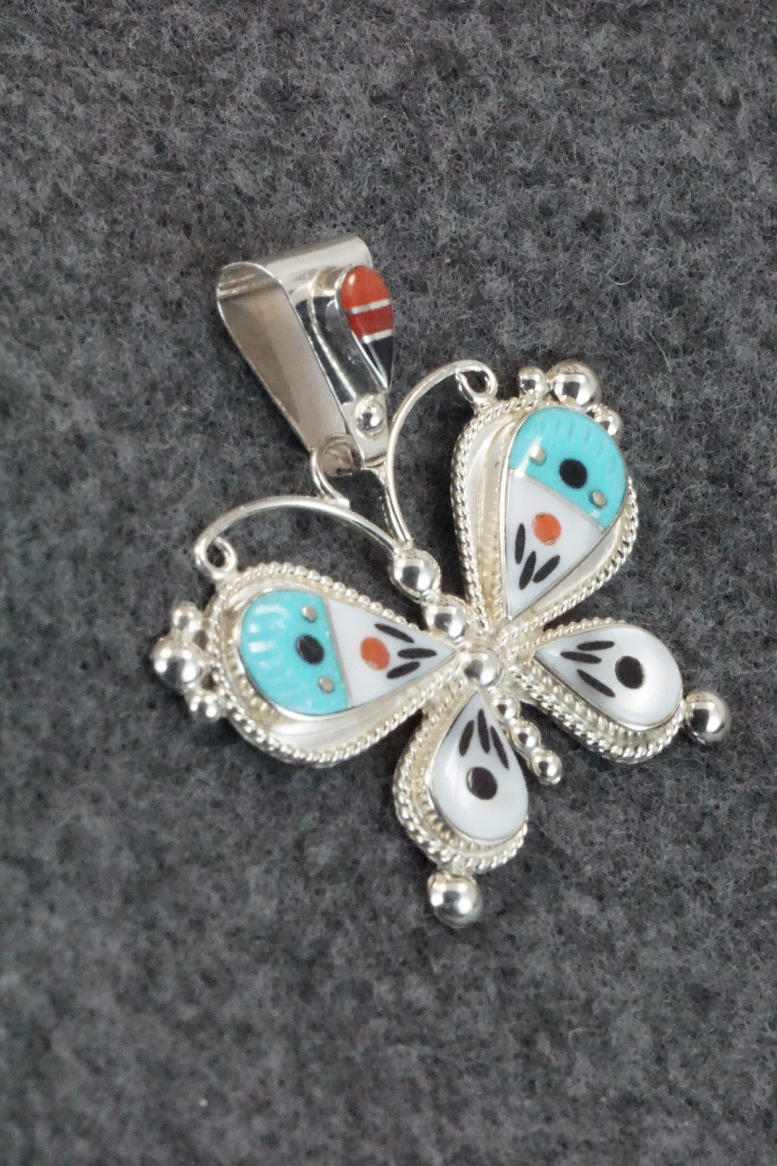 Multi Stone and Sterling Silver Pendant - Lyndon Ahiyite