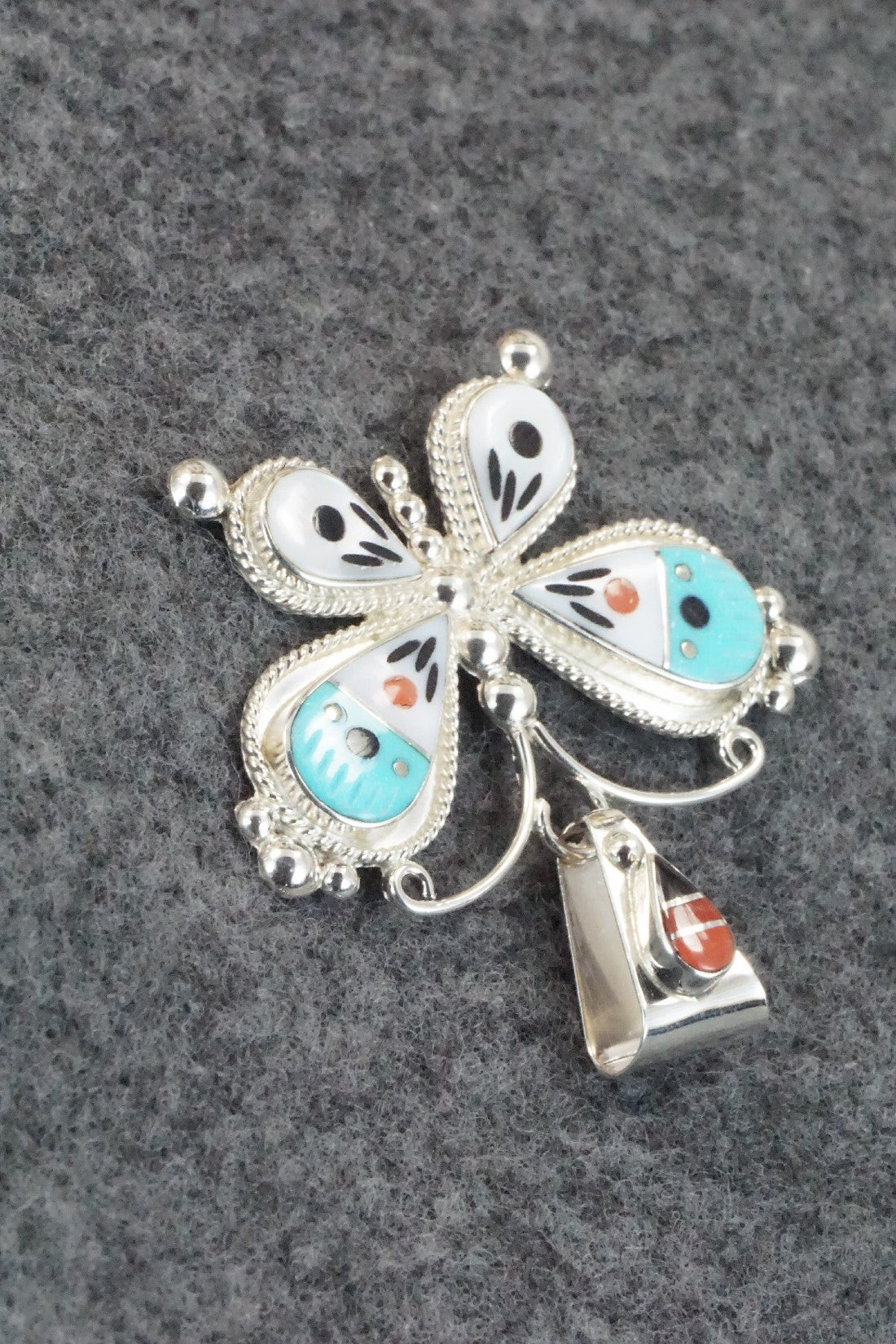 Multi Stone and Sterling Silver Pendant - Lyndon Ahiyite