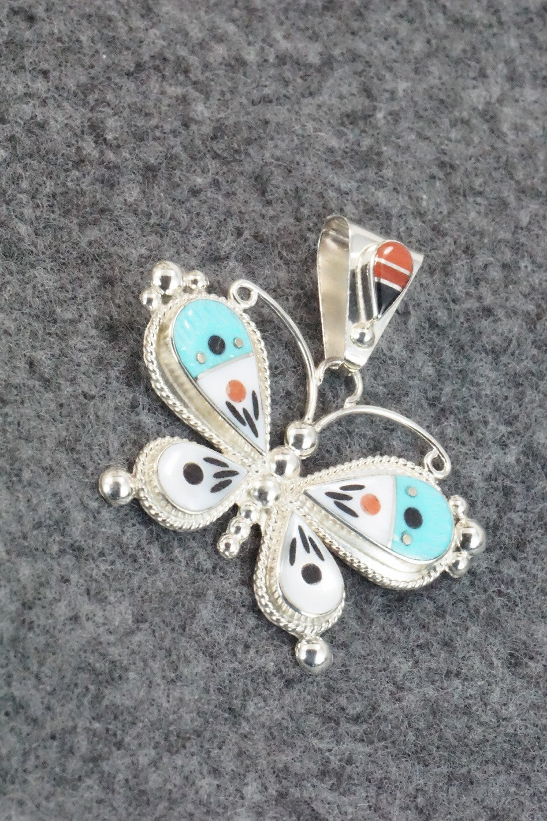 Multi Stone and Sterling Silver Pendant - Lyndon Ahiyite