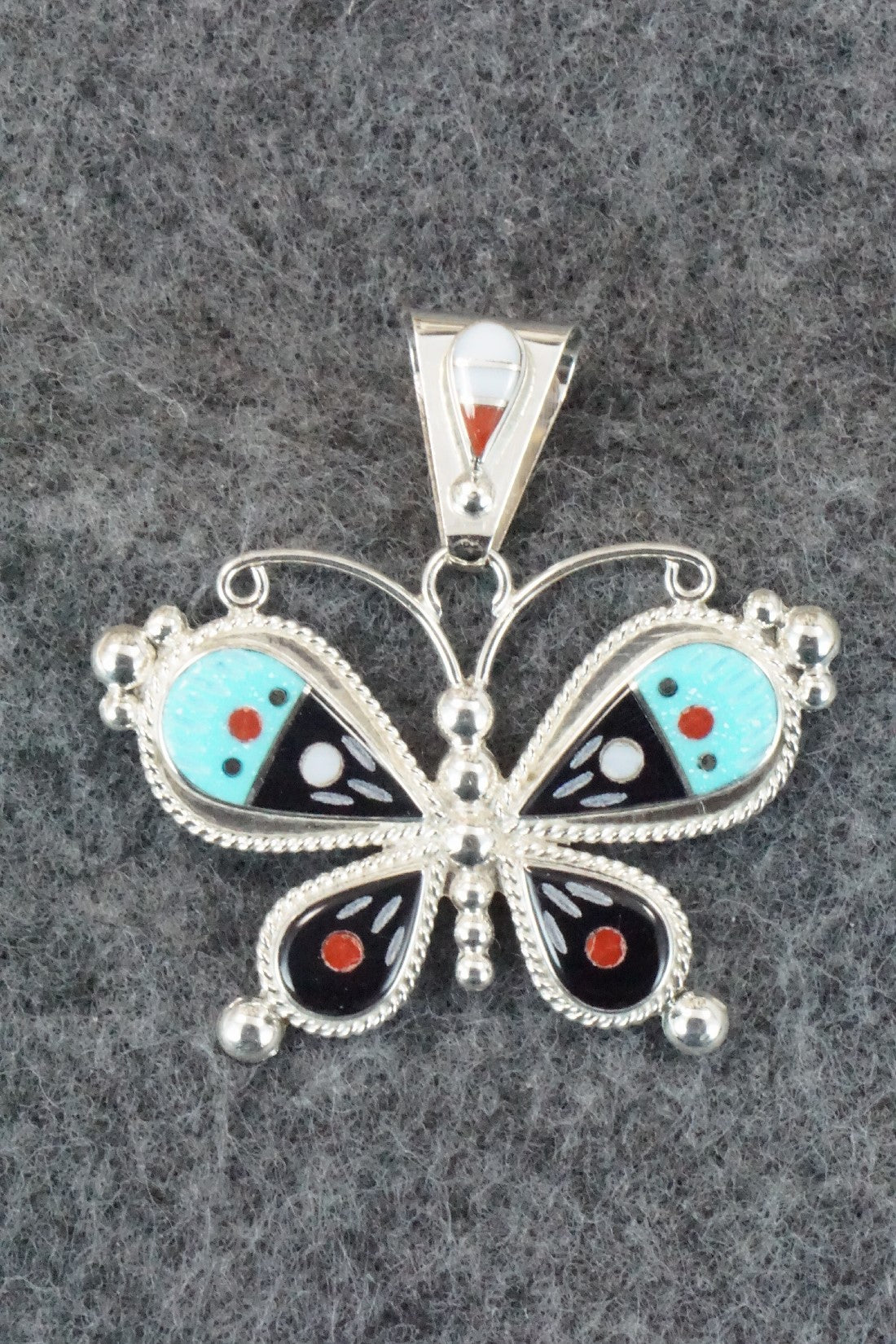 Multi Stone and Sterling Silver Pendant - Lyndon Ahiyite