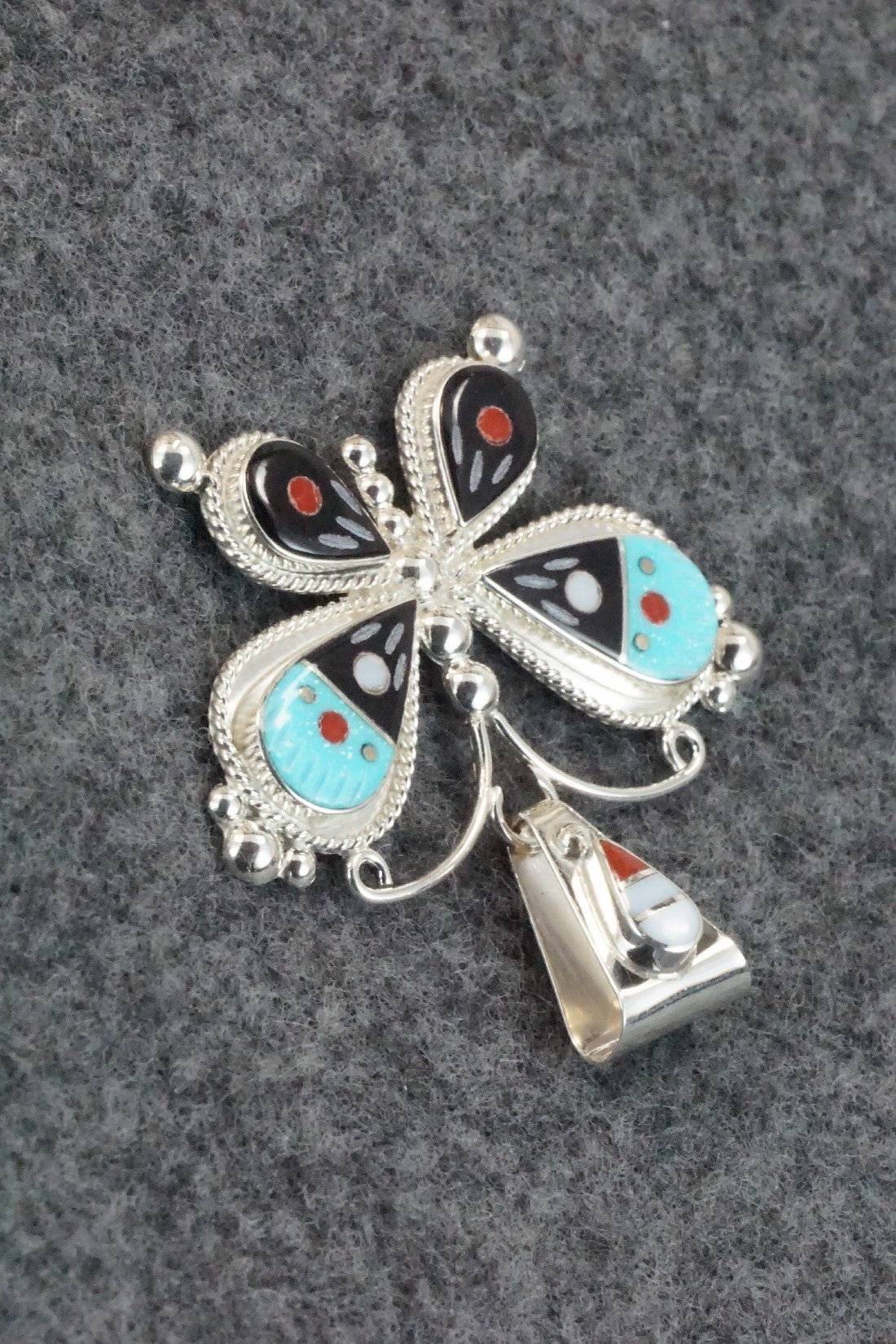 Multi Stone and Sterling Silver Pendant - Lyndon Ahiyite