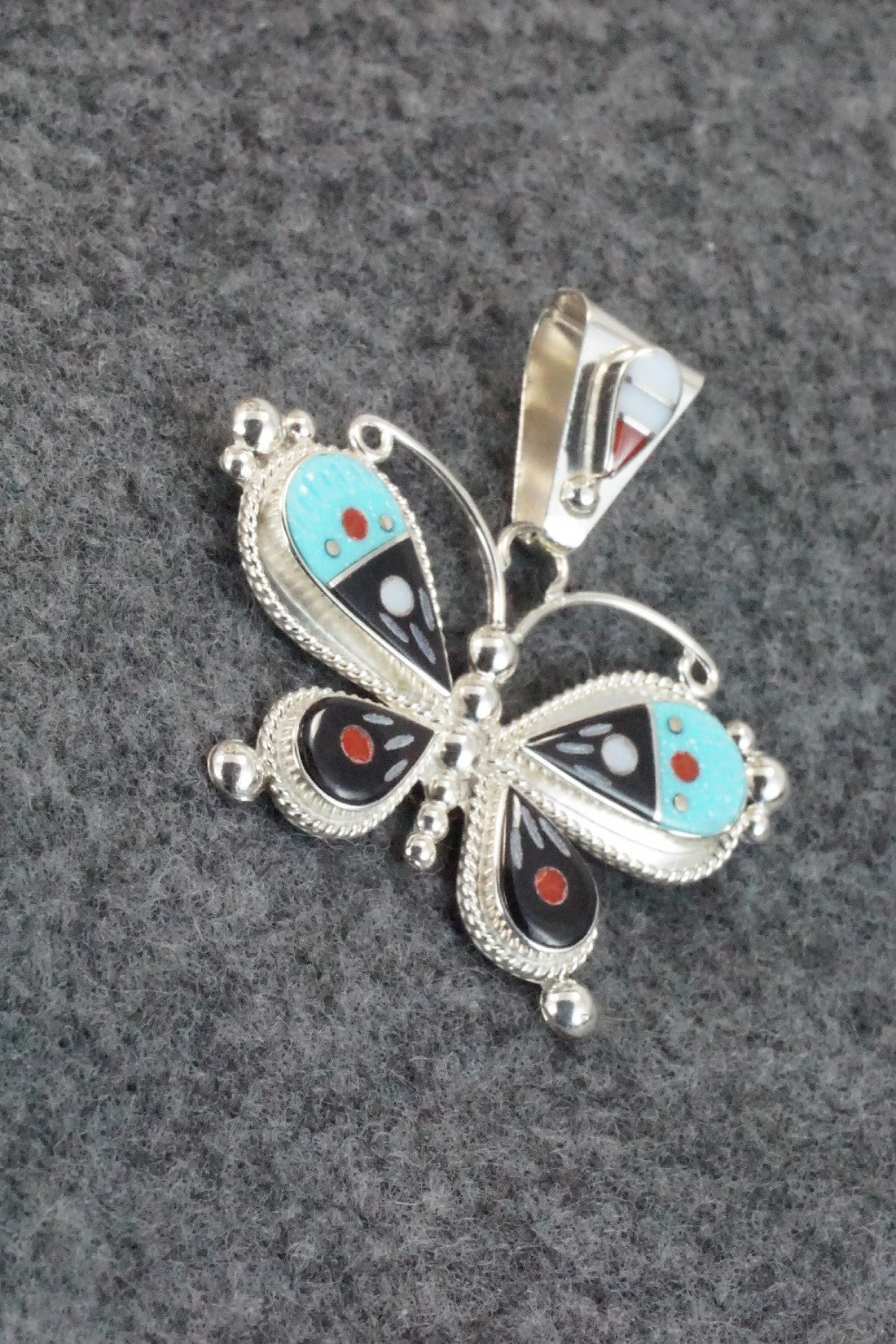Multi Stone and Sterling Silver Pendant - Lyndon Ahiyite
