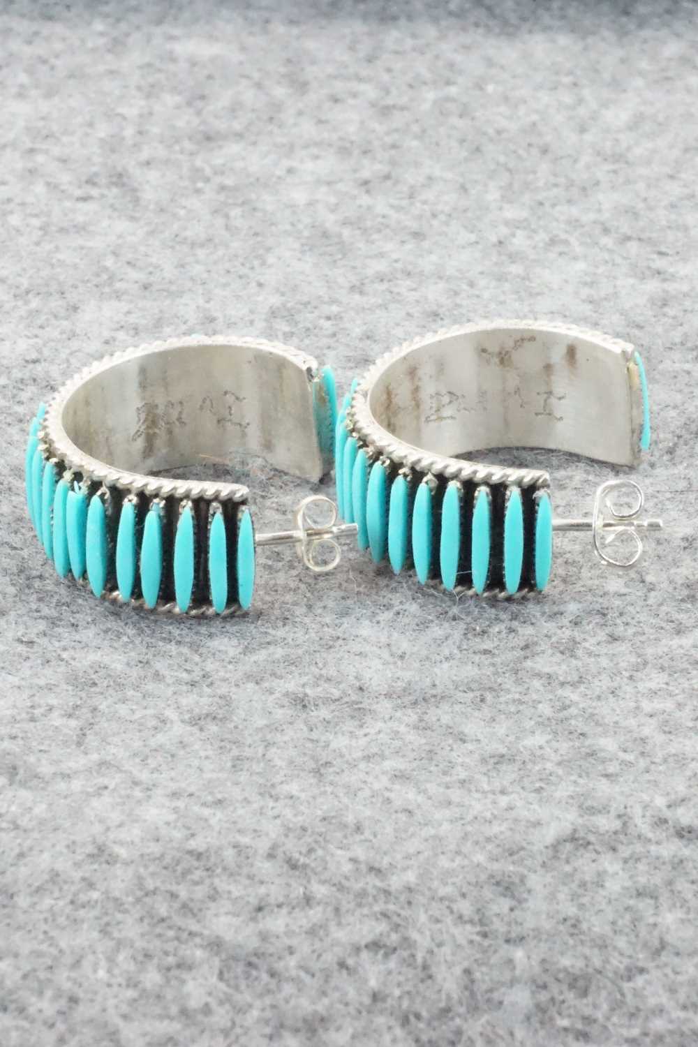 Turquoise & Sterling Silver Earrings - Bernard Peina