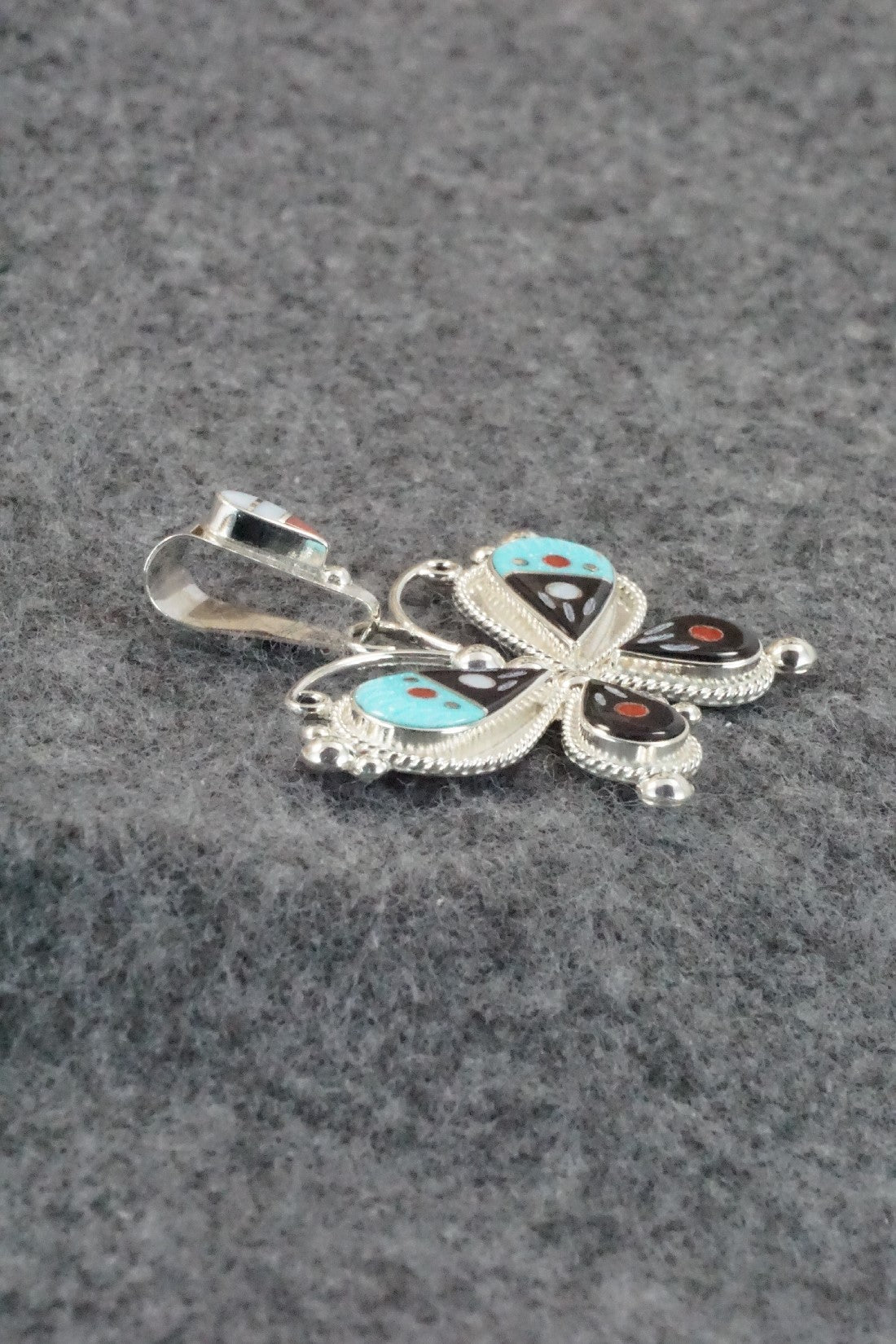 Multi Stone and Sterling Silver Pendant - Lyndon Ahiyite