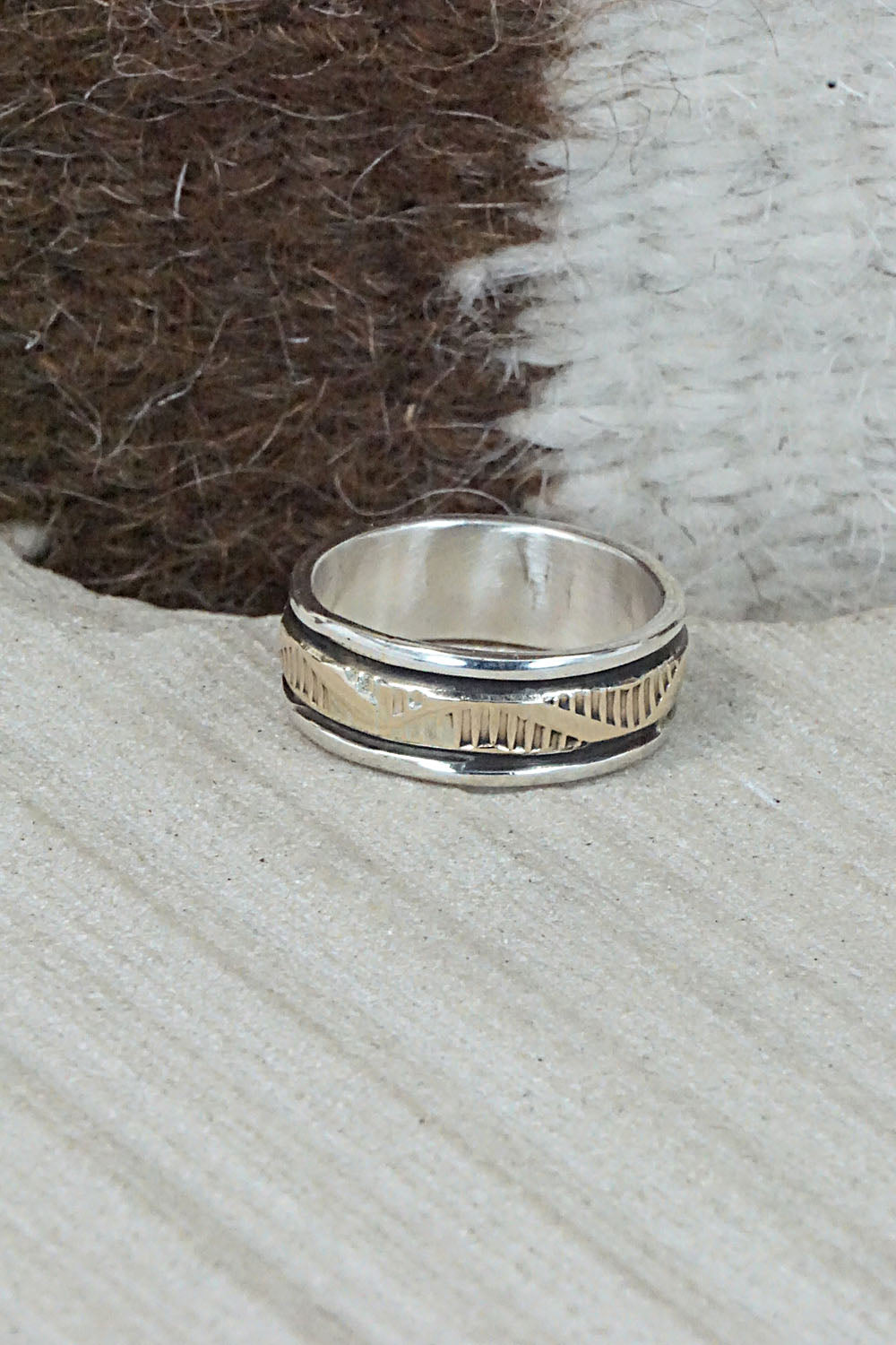 Sterling Silver & Gold Fill Ring - Bruce Morgan - Size 7